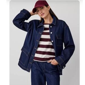 $189 NWT Ann Taylor Weekend Collection Denim Carpenter Jacket Chore Coat Sz XS